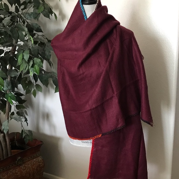 Free People Wine Oversized Scarf - Picture 3 of 5